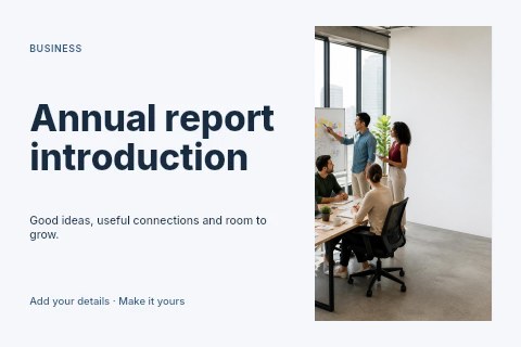 Annual report introduction postcard template