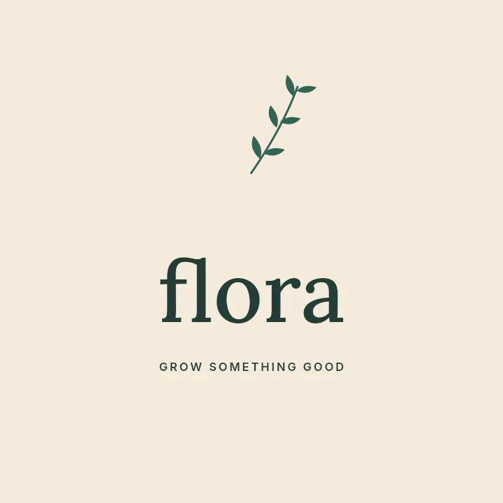 Olive foliage · arching arrangement with 3 leaf pairs in Flora · Botanical logo