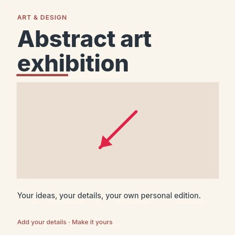 South-west straight arrow · solid head in Abstract art exhibition social media post template