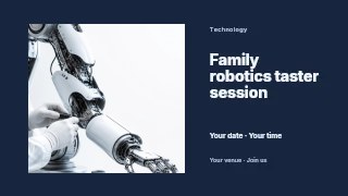 Family robotics taster session youtube thumbnail template · Horizontal photo dialogue