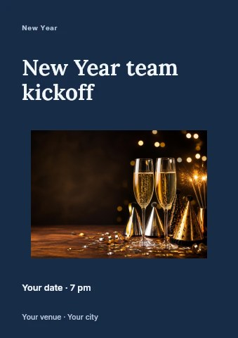 New Year team kickoff flyer template