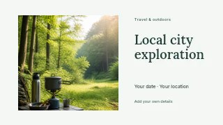 Local city exploration youtube thumbnail template · Horizontal photo dialogue
