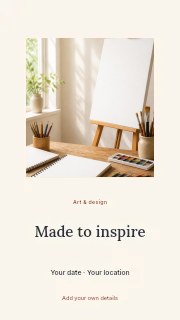 Blank artist workspace with tools in Creative photo showcase · Picture window