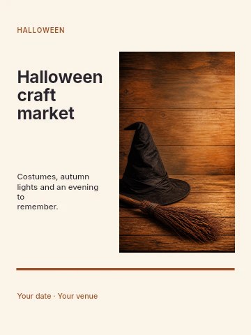 Halloween craft market invitation template