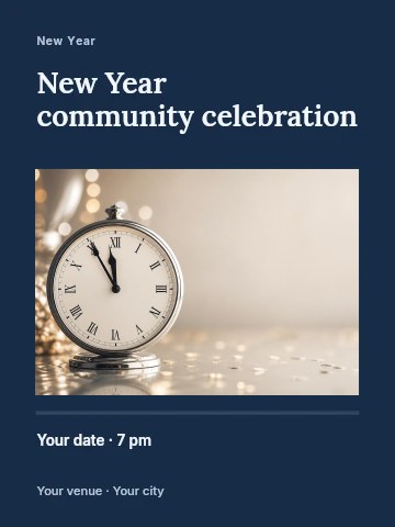 New Year community celebration invitation template