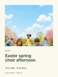 Children Easter egg hunt in spring park in Easter spring choir afternoon poster · Gallery editorial
