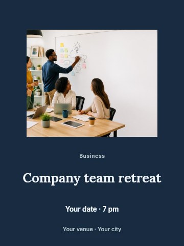 Company team retreat invitation template