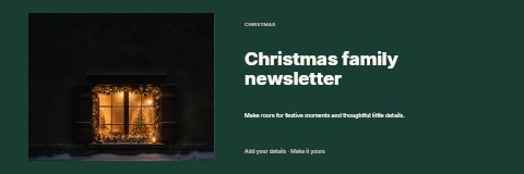 Christmas family newsletter banner template
