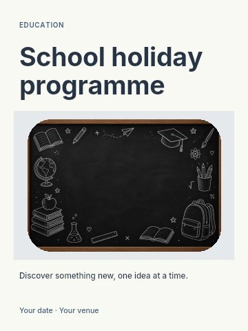School holiday programme poster template