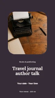 Travel journal author talk instagram story template · Picture window