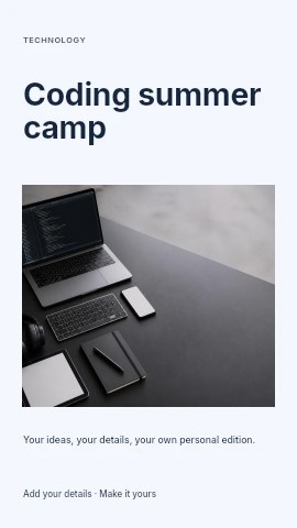 Coding summer camp instagram story template