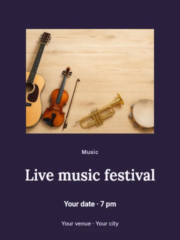 Live music festival invitation template