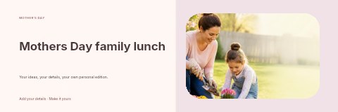 Mothers Day family lunch banner template