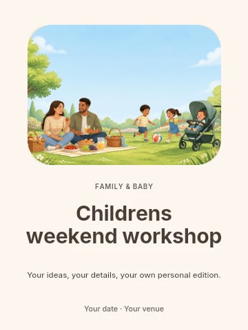 Childrens weekend workshop invitation template