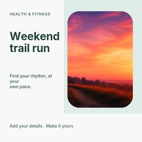 Weekend trail run social media post template