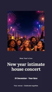 New Year intimate house concert instagram story template · Picture window