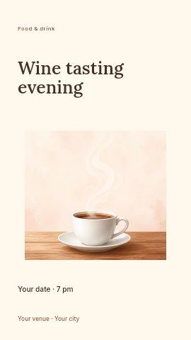 Wine tasting evening instagram story template