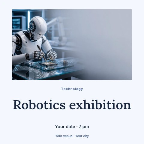 Robotics exhibition social media post template