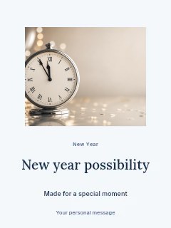 New Year possibility greeting card template · Picture window