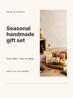 Seasonal handmade gift set invitation template · Split portrait