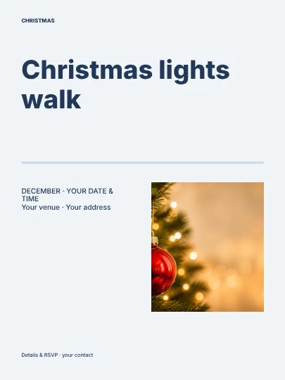 Christmas lights walk · Columns poster template