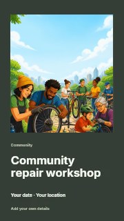 Community repair workshop instagram story template · Gallery editorial