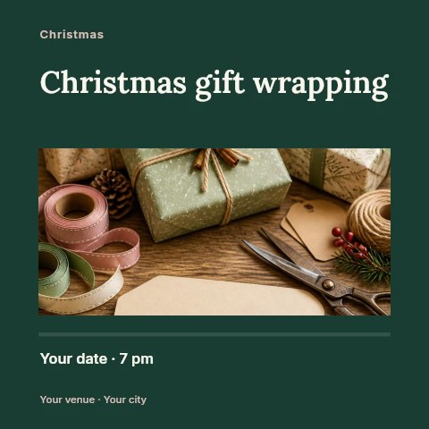 Christmas gifts with rustic wrapping in Christmas gift wrapping social media post template