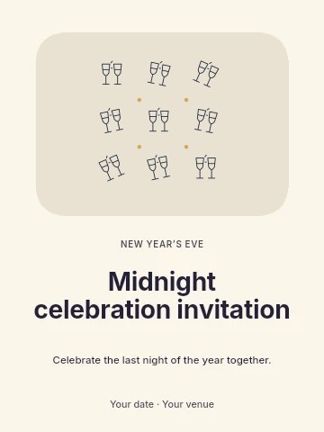 Celebration champagne flutes · Scattered Pattern in Midnight celebration invitation template
