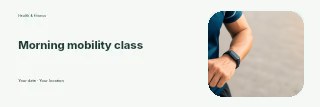 Morning mobility class banner template · Horizontal photo dialogue