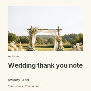Wedding thank you note social media post template · Gallery editorial