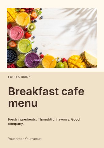 Breakfast cafe menu flyer template