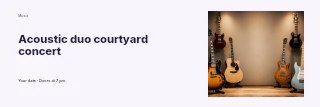 Acoustic duo courtyard concert banner template · Horizontal photo dialogue
