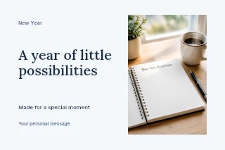 New Year calendar planning photo layout postcard template · Horizontal photo dialogue