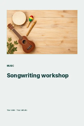 Songwriting workshop · Split editorial book cover template