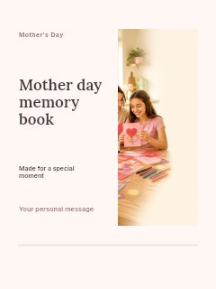 Mother Day memory book invitation template · Split portrait