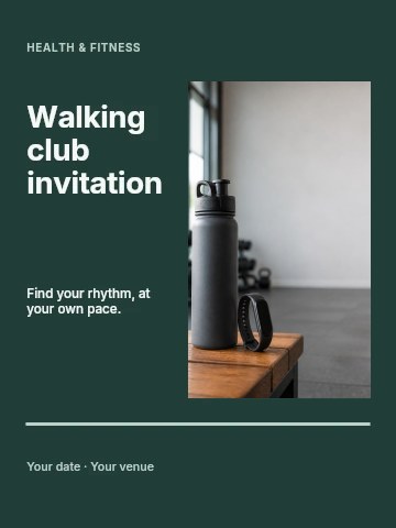 Walking club invitation poster template