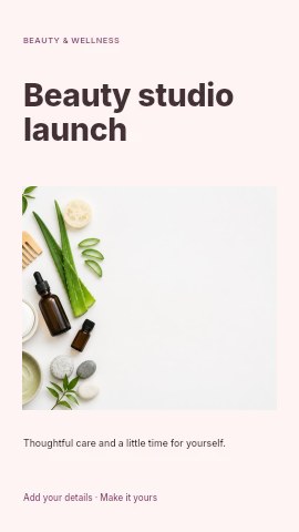 Beauty studio launch instagram story template