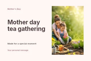 Mother Day tea gathering postcard template · Horizontal photo dialogue