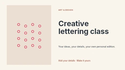 Rings overlay · diagonal · 4 rows in Creative lettering class youtube thumbnail template