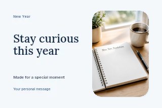 New Year learning goals photo layout postcard template · Horizontal photo dialogue