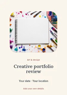 Creative portfolio review flyer template · Picture window