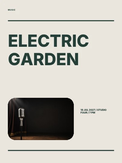 Electric Garden · Editorial poster template