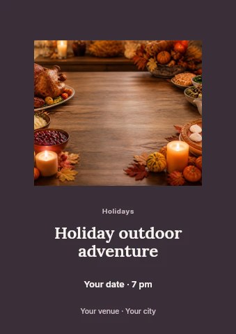 Holiday outdoor adventure flyer template