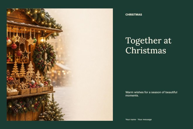 Christmas photo memories postcard template