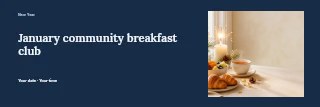 January community breakfast club banner template · Horizontal photo dialogue