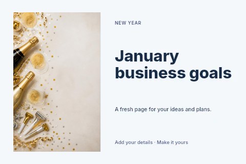 January business goals postcard template