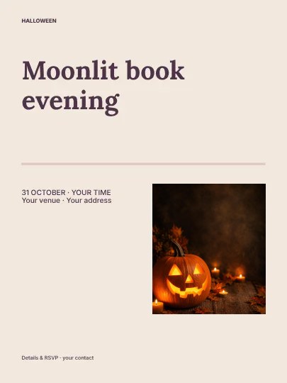 Moonlit book evening · Columns poster template