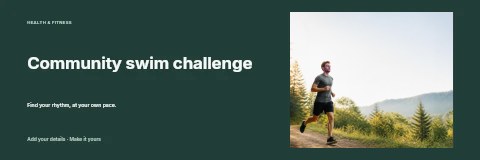 Community swim challenge banner template