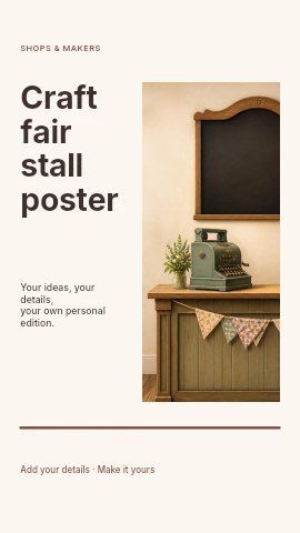 Craft fair stall poster instagram story template