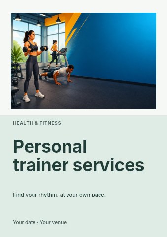 Personal trainer services flyer template